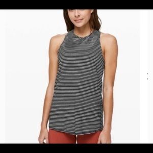 Lululemon all tied up charcoal striped tank